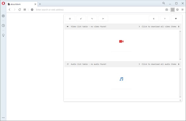Video & Audio Downloader — отдельные списки видео и аудио на активной вкладке