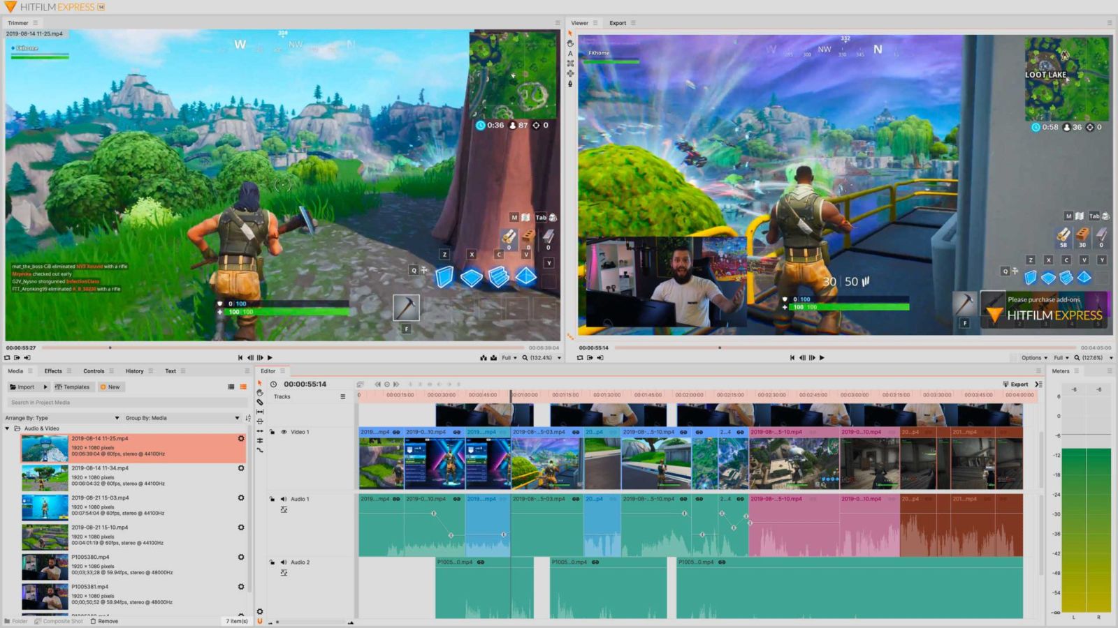 Скриншот интерфейса HitFilm