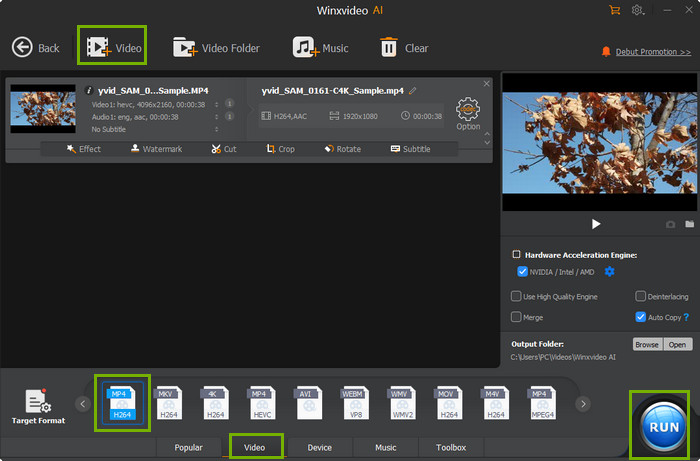 WinX Video Converter — конвертация HEVC и работа с 4K
