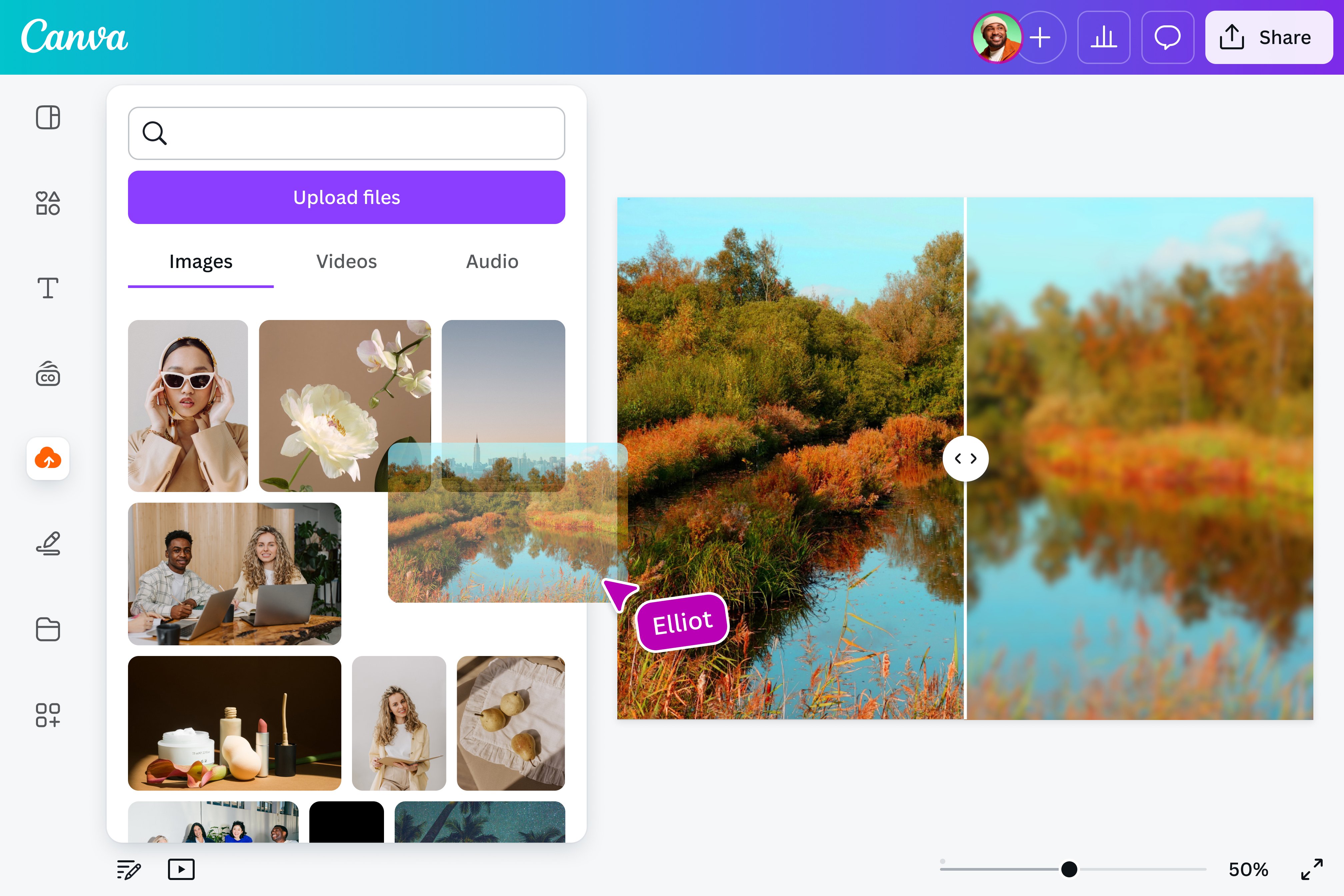 Инструмент повышения резкости в Canva