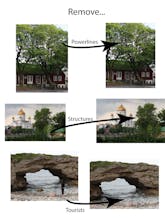 Примеры удаления объектов в TouchRemove: Powerlines, Structures и Tourists