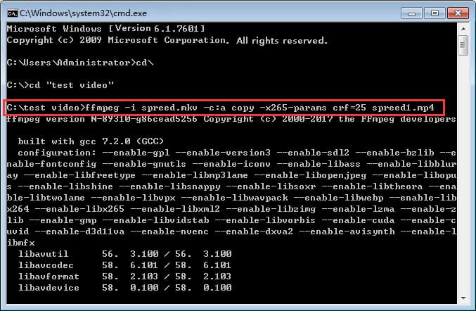 FFmpeg для преобразования HEVC в MP4