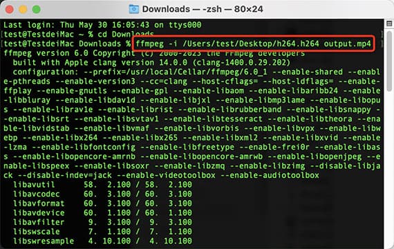 Командный способ конвертации H.264 в MP4 через FFmpeg