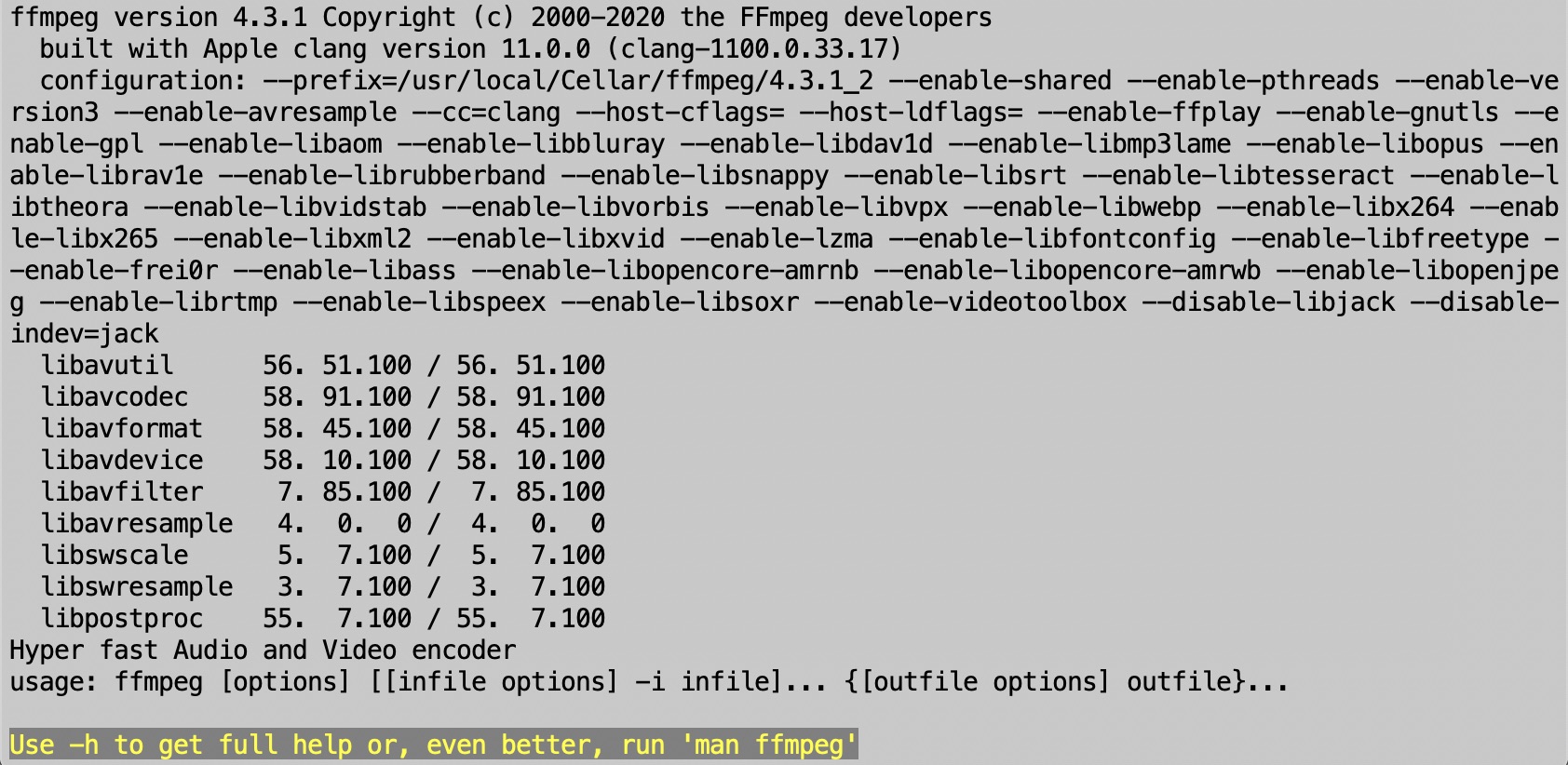 FFmpeg в командной строке