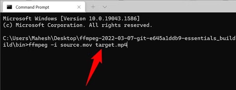 Команда FFmpeg для конвертации MOV в MP4