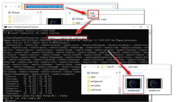 FFmpeg в терминале для WMV в MP4