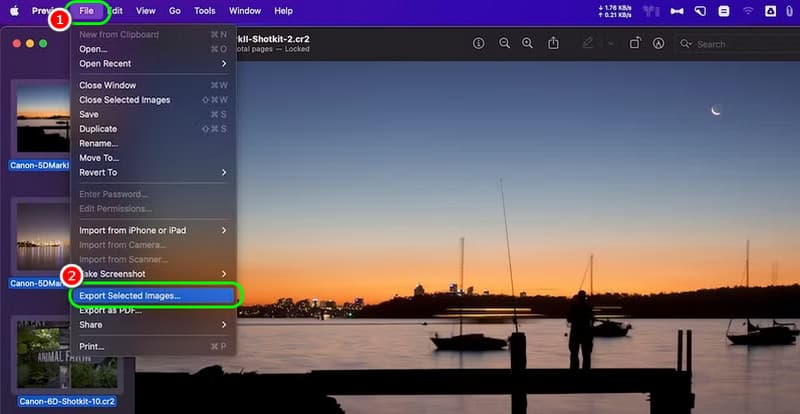 Apple Preview: экспорт изображения в JPEG на macOS