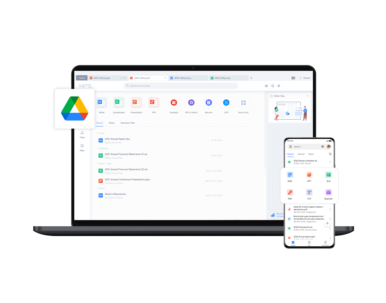 Работа с файлами и синхронизация в WPS Office