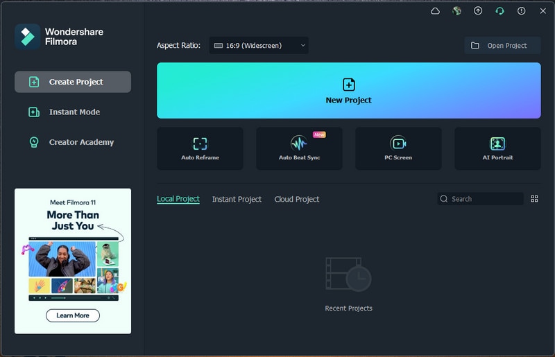 Запись экрана в Filmora