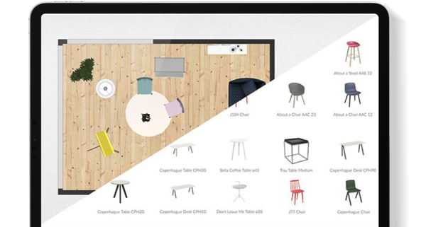 Roomle: интерфейс с планом и каталогом предметов