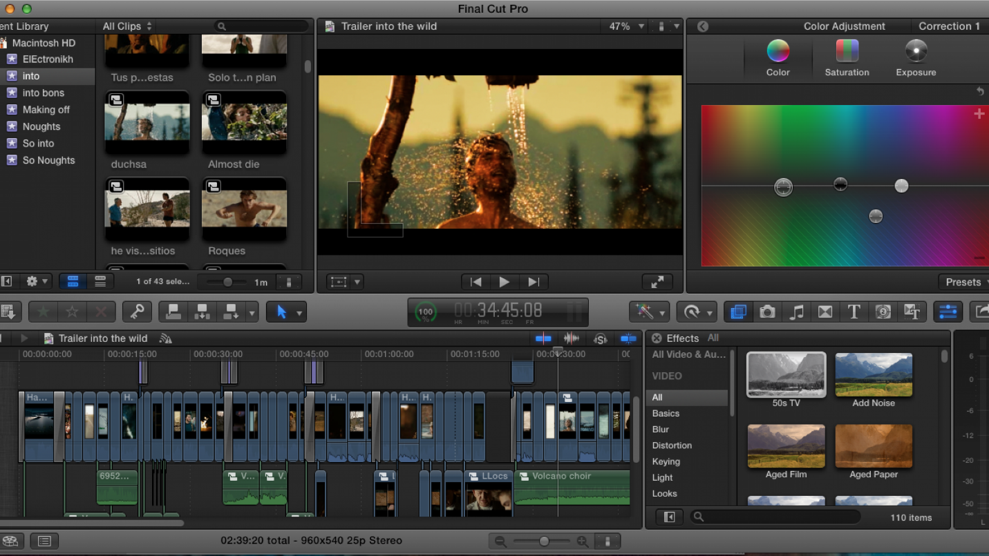 Интерфейс Final Cut Pro