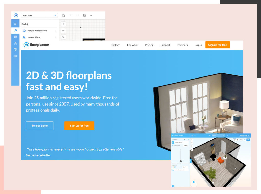 Интерфейс Floorplanner