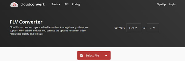 CloudConvert для FLV
