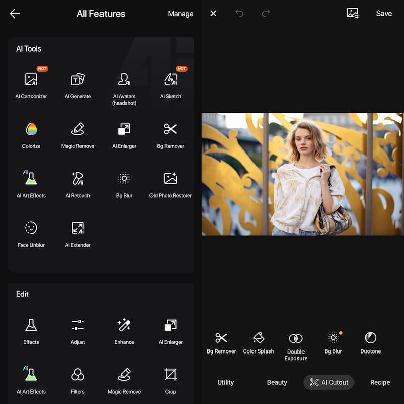 Fotor — редактор и замена фона