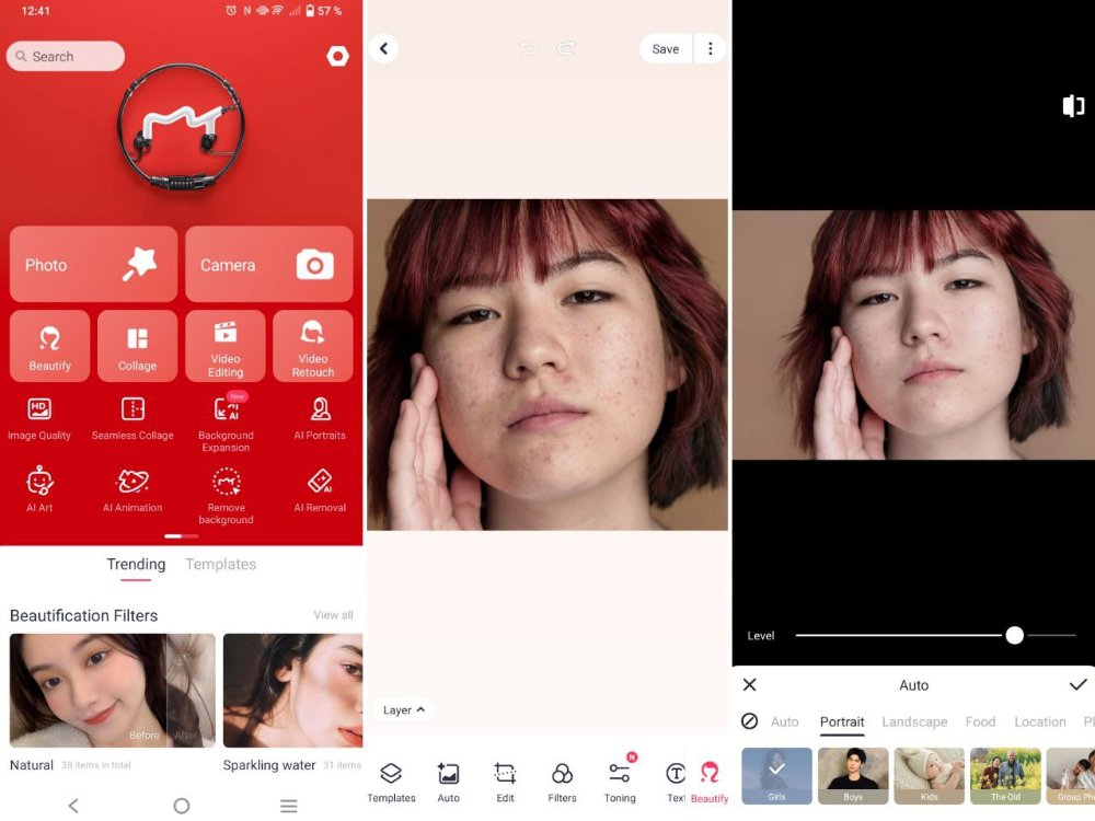 Meitu — быстрая ретушь селфи