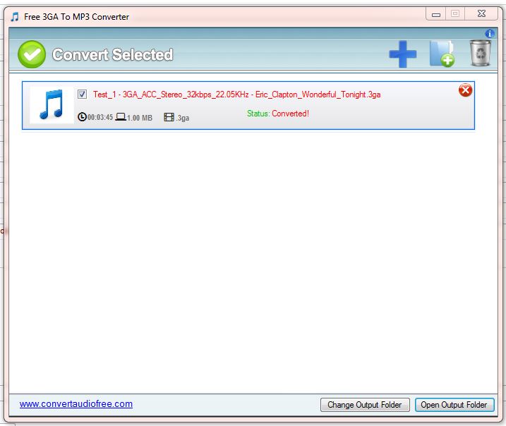 Скриншот Free 3GA to MP3 Converter