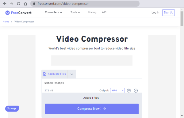 Сжатие MP4 в FreeConvert