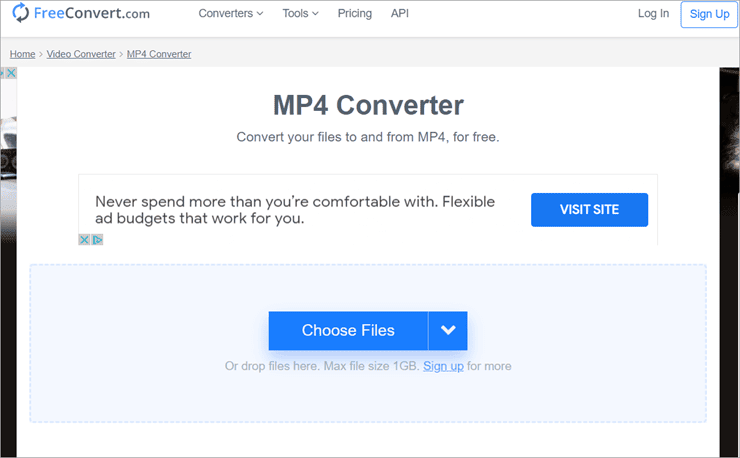 Интерфейс FreeConvert