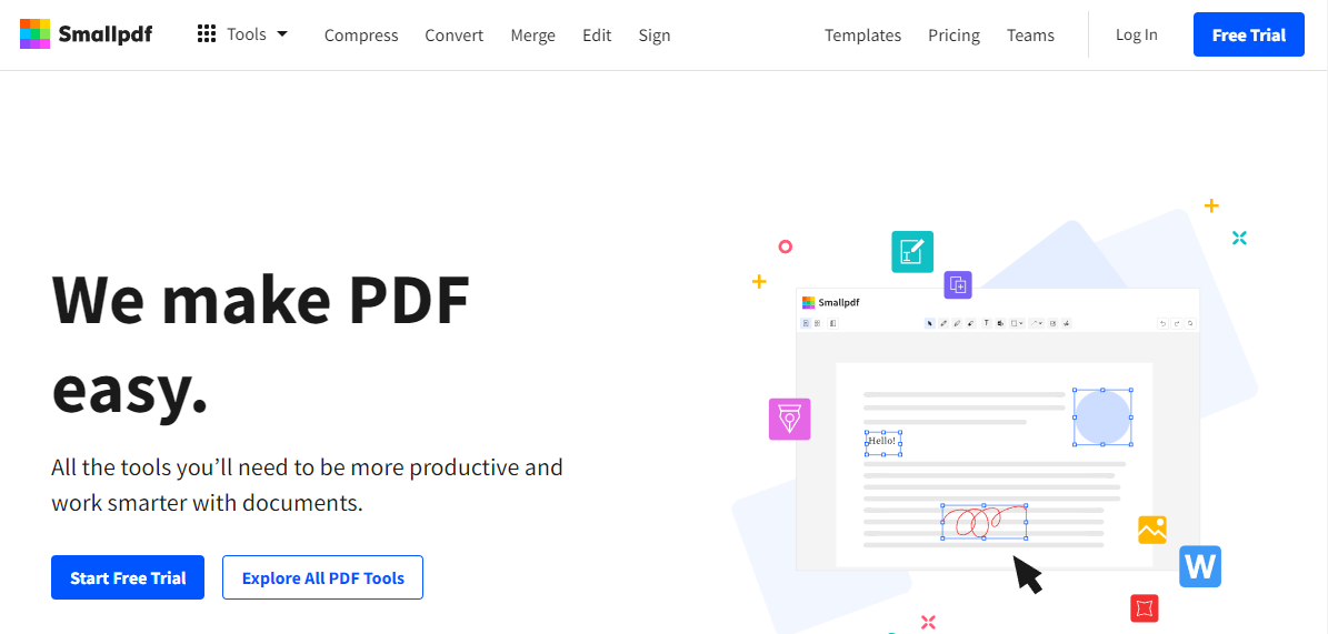 Интерфейс Smallpdf