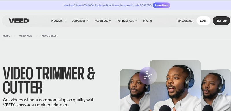 VEED — браузерный редактор и обрезка клипов