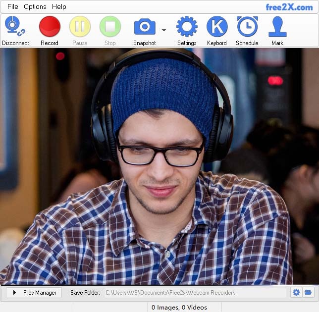 Запись видео с камеры в Free2X Webcam Recorder