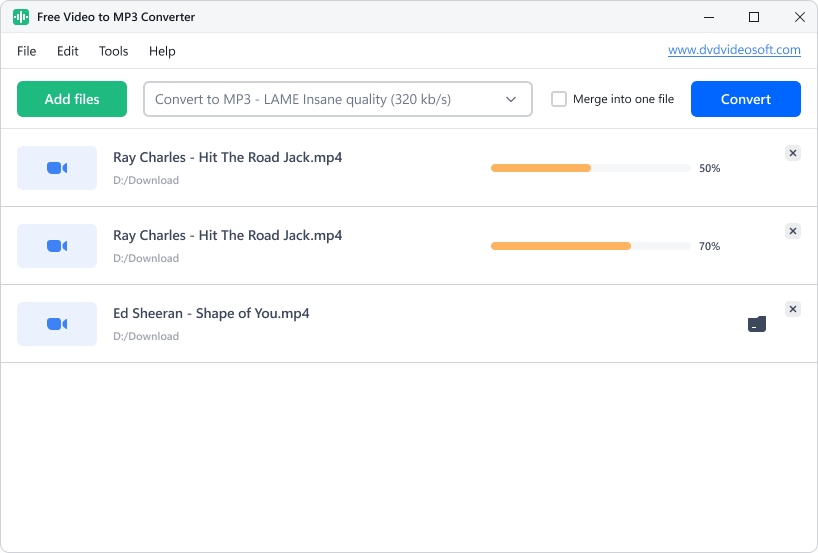 DVDVideoSoft Free Video to MP3 Converter