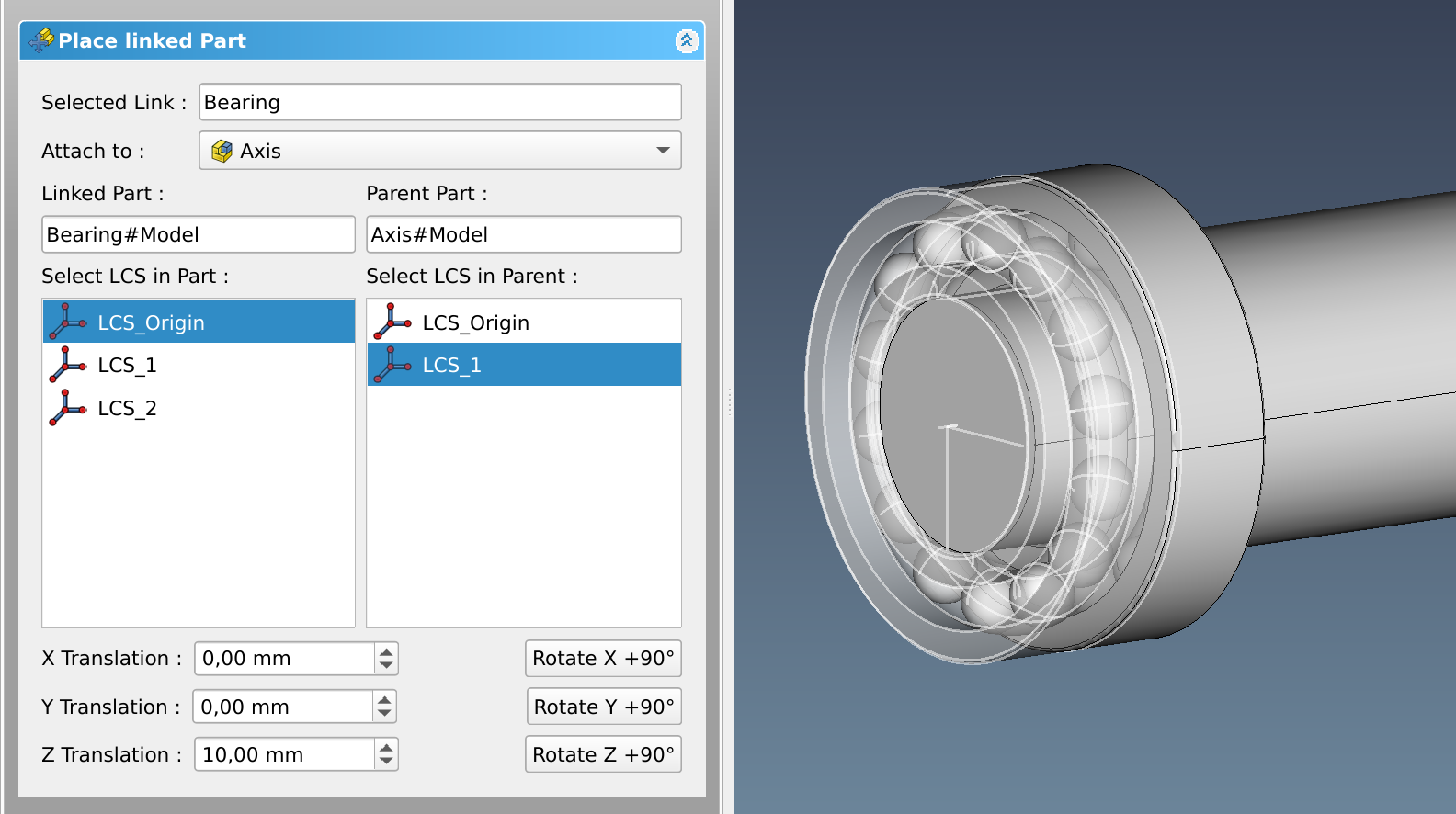 Привязка компонентов в сборке FreeCAD