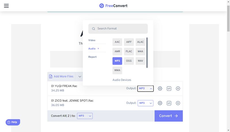 Скриншот FreeConvert Audio Converter
