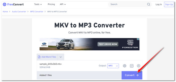 FreeConvert: конвертация MKV
