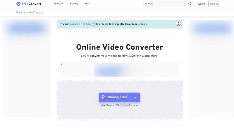 Интерфейс FreeConvert