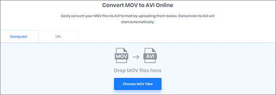 FreeConvert для преобразования MOV в AVI