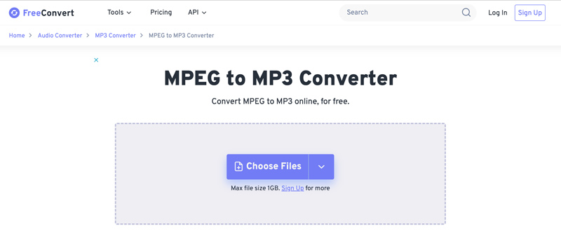 FreeConvert: MPEG в MP3