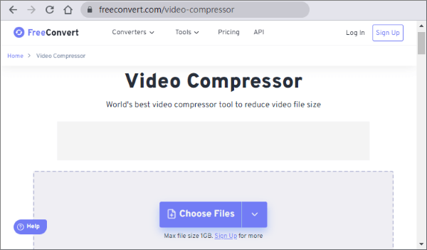 FreeConvert: сжатие видео для Instagram