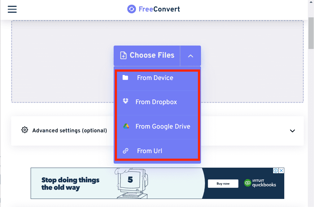 FreeConvert для онлайн-конвертации