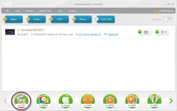 Freemake Video Converter: добавление DVD и подготовка конвертации