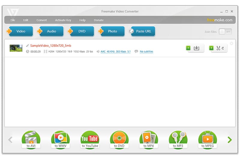 Интерфейс Freemake Video Converter