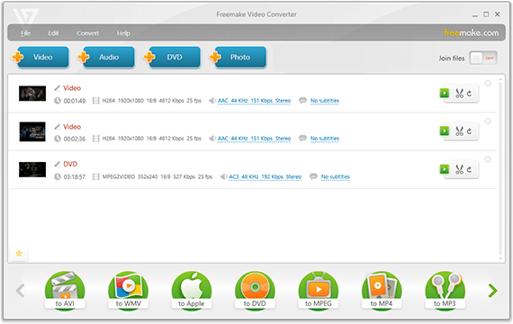 Главное окно Freemake Video Converter
