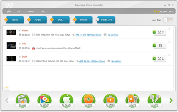 Интерфейс Freemake Video Converter