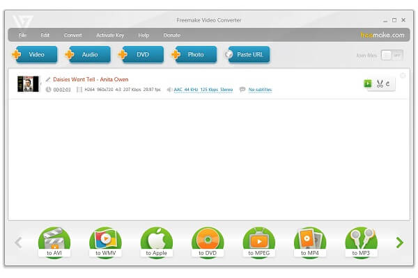 Freemake Video Converter для AVI в MP3
