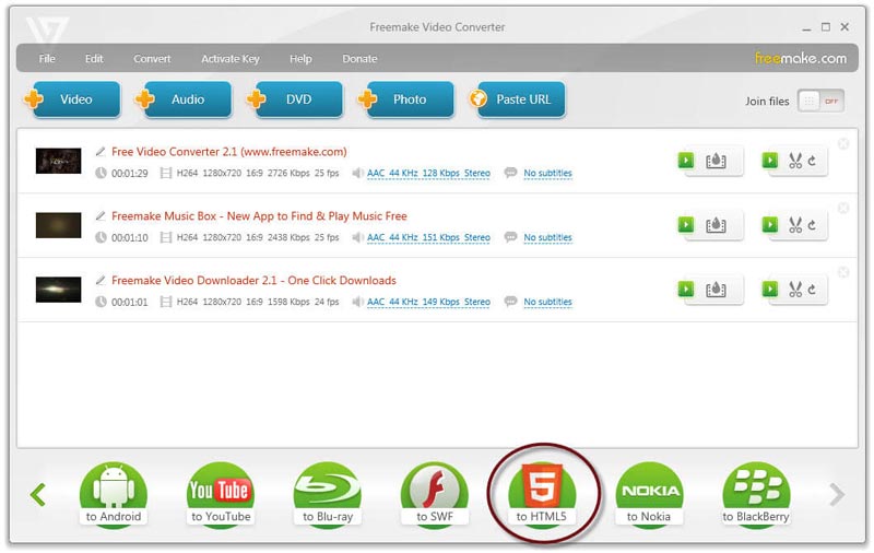 Интерфейс Freemake Video Converter