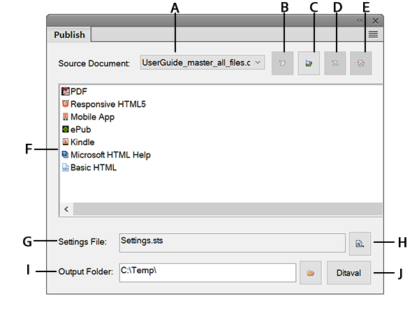 Скриншот Adobe FrameMaker: frm publishdialog ou