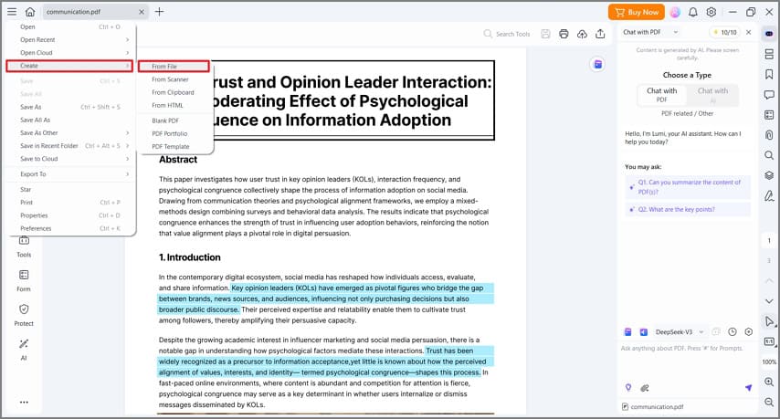PDFelement: создание PDF из файла