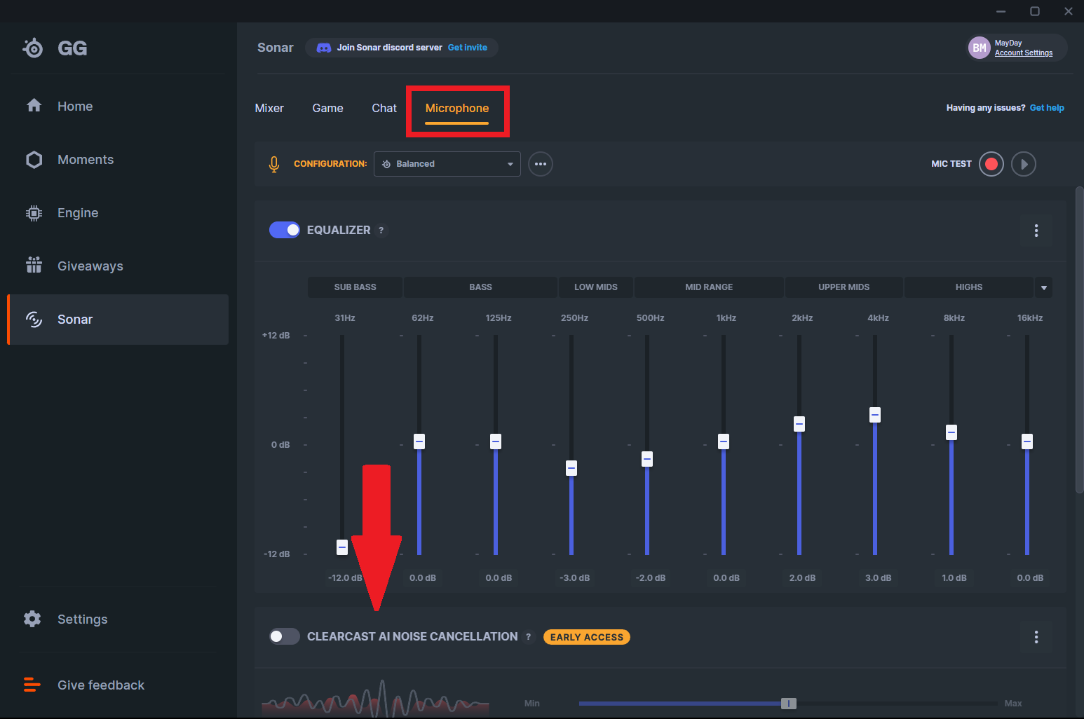 Скриншот SteelSeries Sonar