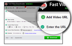 Вкладка Add Video URL в Fast Video Downloader