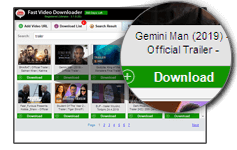 Запуск загрузки в Fast Video Downloader