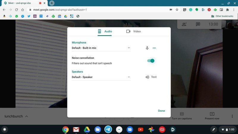 Скриншот Google Meet Noise Cancellation
