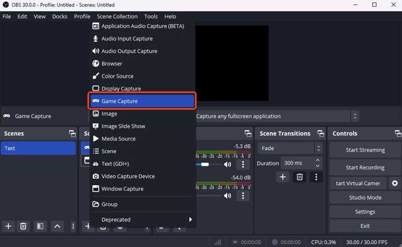 OBS Studio — Game Capture для Minecraft