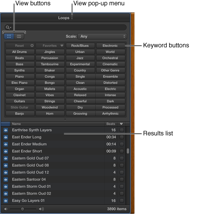 Loop Browser в GarageBand