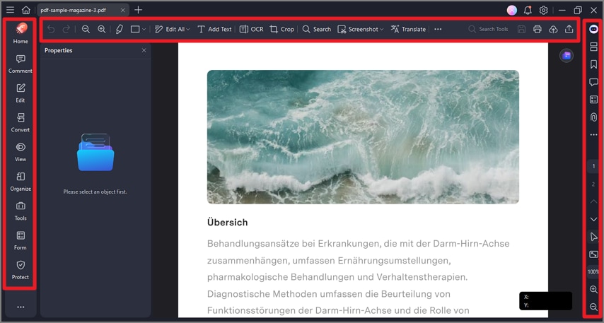 Общий интерфейс Wondershare PDFelement Pro