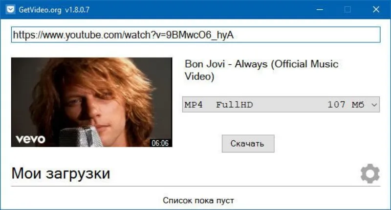 Главное окно GetVideo.org
